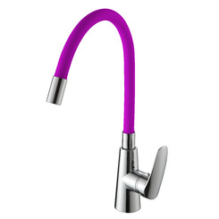 Смеситель для кухни Ammore A5505-4 хром-фиолетовый