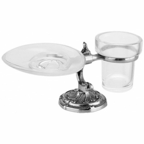 Стакан и мыльница настольные керамика Art&Max Art Barocco Crystal AM-1789-Cr-C Хром