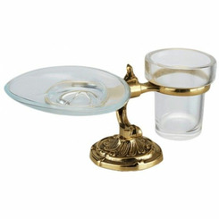 Стакан и мыльница настольные керамика Art&Max Art Barocco Crystal AM-1789-Do-Ant-C Античное золото