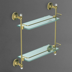 Двойная стеклянная полка Art&Max Antic Crystal AM-E-2682BSJ-Br Бронза
