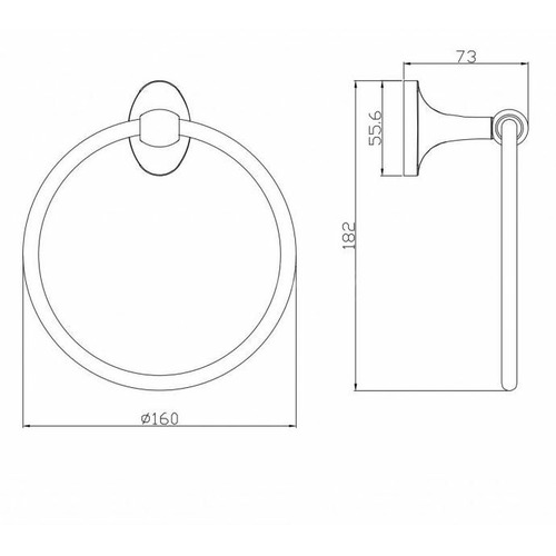 Полотенцедержатель кольцо CeramaLux Bell 53506 Хром