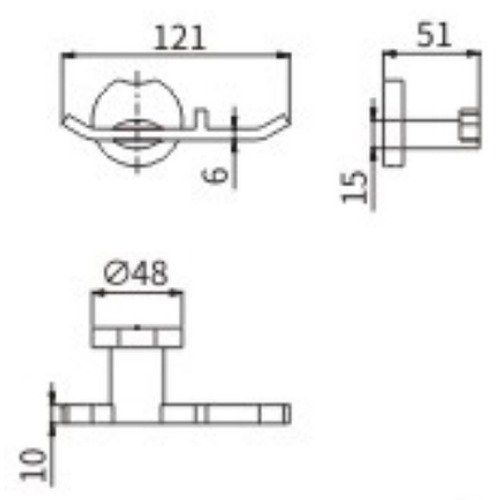 Крючок тройной CeramaLux Loft 53901B Хром
