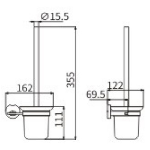 Ершик подвесной CeramaLux Loft 53913 Хром