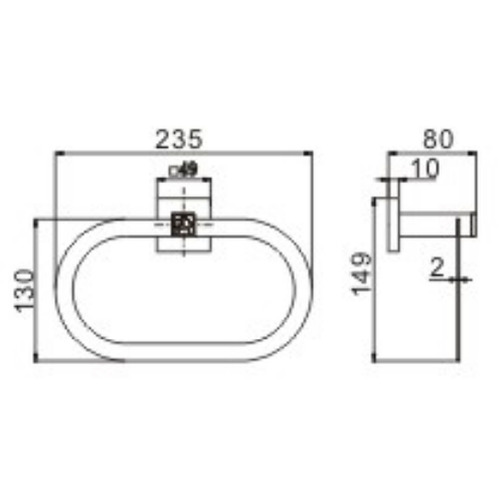 Полотенцедержатель CeramaLux Venezia 88606-1 Хром