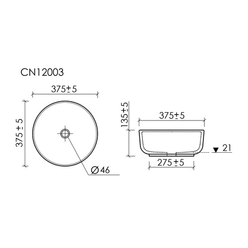 Раковина накладная Ceramica Nova Taycan CN12003MB 37,5х37,5 см, черный матовый