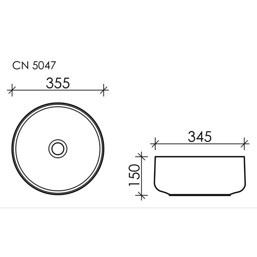 Раковина накладная Ceramica Nova Element CN5047 35,5х35,5 см, белый глянцевый