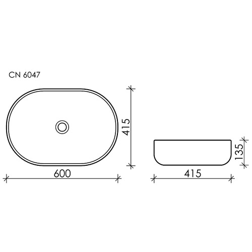 Раковина накладная Ceramica Nova Element CN6047MW 60х41,5 см, белый матовый