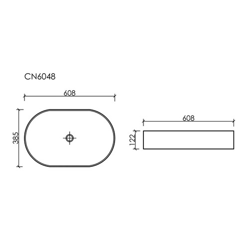 Раковина накладная Ceramica Nova Element CN6048MDH 60х38 см, темный-антрацит матовый