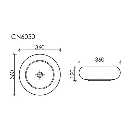Раковина накладная Ceramica Nova Element CN6050MB 36х36 см, черный матовый