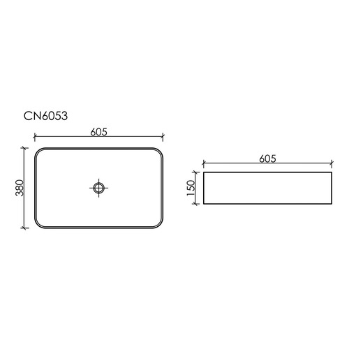 Раковина накладная Ceramica Nova Element CN6053MW 60,5х38 см, белый матовый