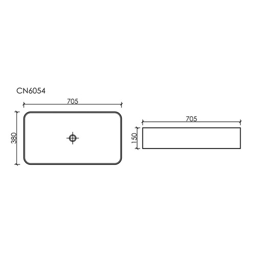 Раковина накладная Ceramica Nova Element CN6054MB 70,5х38 см, черный матовый