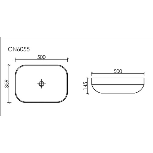 Раковина накладная Ceramica Nova Element CN6055 50х35,9 см, белый глянцевый