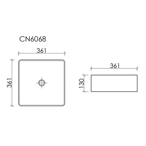 Раковина накладная Ceramica Nova Element CN6068 36,1х36,1 см, белый глянцевый