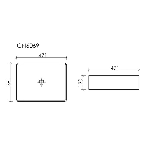 Раковина накладная Ceramica Nova Element CN6069 47,1х36,1 см, белый глянцевый
