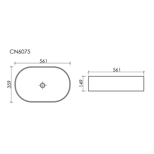 Раковина накладная Ceramica Nova Element CN6075 56,1х35,9 см, белый глянцевый