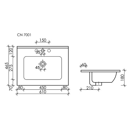 Раковина Ceramicanova Element CN7001MB 61х46,5 см, черный матовый