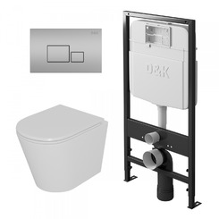 Комплект D&K DS1021604 - унитаз DT1026016, инсталляция DI8055119, клавиша смыва DB1519002