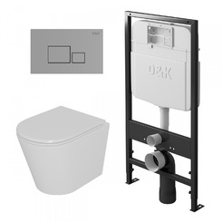 Комплект D&K DS1021606 - унитаз DT1026016, инсталляция DI8055119, клавиша смыва DB1519001