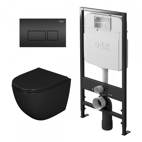 Комплект D&K DS1392501 - унитаз DT1396025, инсталляция DI8055119, клавиша смыва DB1439025