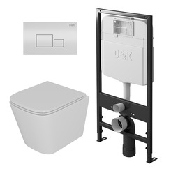 Комплект D&K DS1431602 - унитаз DT1436016, инсталляция DI8055119, клавиша смыва DB1519016