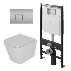 Комплект D&K DS1431604 - унитаз DT1436016, инсталляция DI8055119, клавиша смыва DB1519002