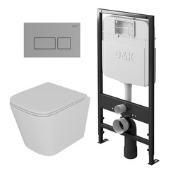 Комплект D&K DS1431605 - унитаз DT1436016, инсталляция DI8055119, клавиша смыва DB1439001