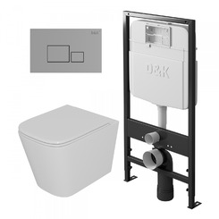 Комплект D&K DS1511606 - унитаз DT1516016, инсталляция DI8055119, клавиша смыва DB1519001