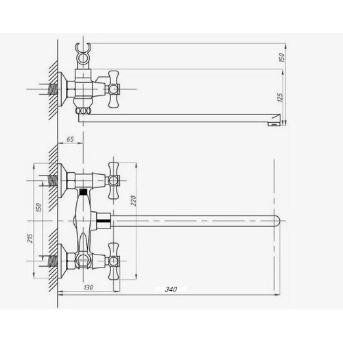 Смеситель для ванны D-Lin D145807-F хром