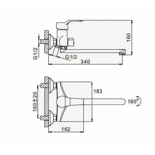 Смеситель для ванны D-Lin D147403-6 хром