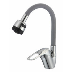 Смеситель для кухни D-Lin D150628-2T серый с гибким изливом