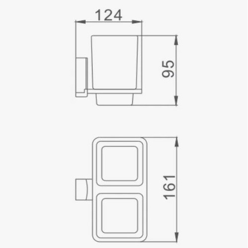 Держатель со стаканом D-Lin D212330 нержавеющая сталь-стекло хром