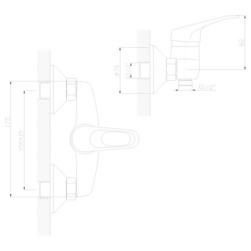 Смеситель Decoroom DR37055 для душа одноручный