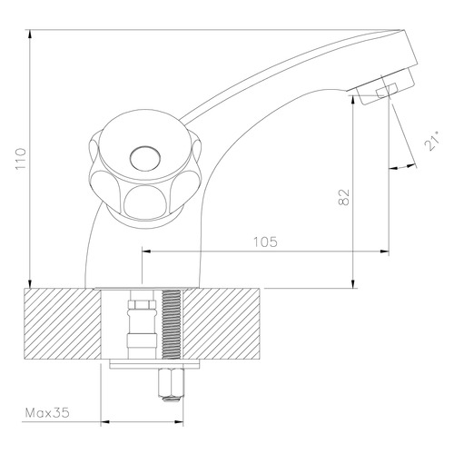 Смеситель Decoroom DR45011R для раковины двуручный монолитный