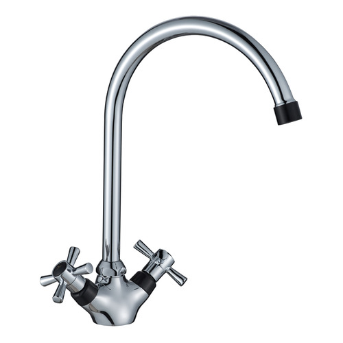 Смеситель Decoroom DR46028-Black для кухни двуручный с высоким поворотным изливом