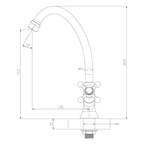 Кран Decoroom DR49010 для холодной воды
