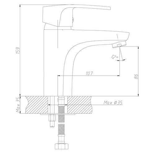 Смеситель Decoroom DR67011 для раковины одноручный монолитный