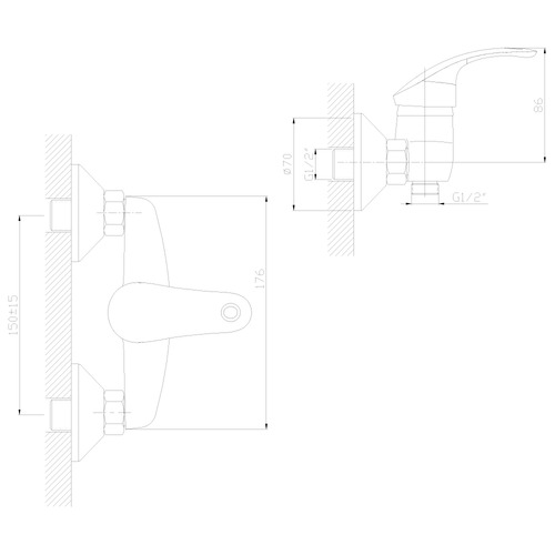 Смеситель Decoroom DR68055 для душа одноручный
