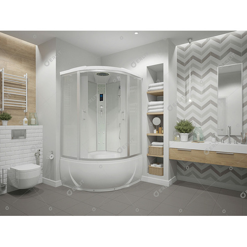 Душевой бокс Erlit Comfort ER4320T-W3 120х120 с гидромассажем матовое стекло
