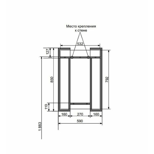 Зеркало Эстет Comfort Loft (ШхГхВ) 850х65х590