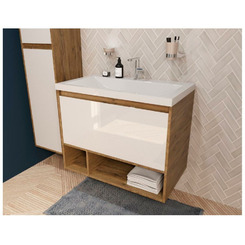 Тумба с раковиной Эстет Monaco Wood 800х480 подвесной 1 ящик (ШхГхВ) 798х476х607