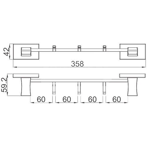Вешалка 3 крючка Gappo G0716-36 черный