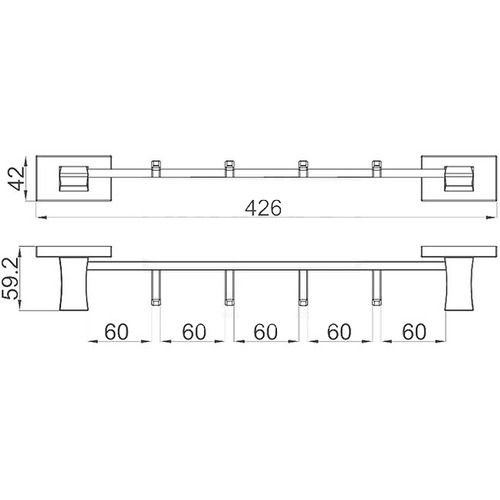 Вешалка 4 крючка Gappo G0716-40 хром