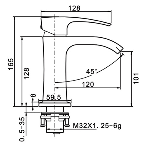Смеситель для раковины Gappo G1007-6 Чёрный