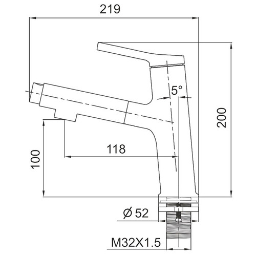 Смеситель для раковины с выдвижной лейкой Gappo G1052-70 Хром
