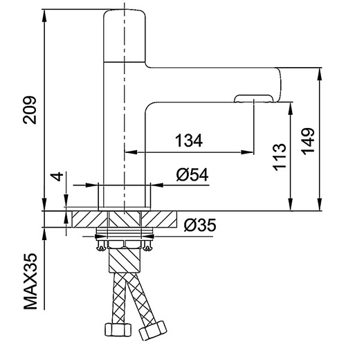 Смеситель для раковины Gappo G1052-89 Оружейная сталь