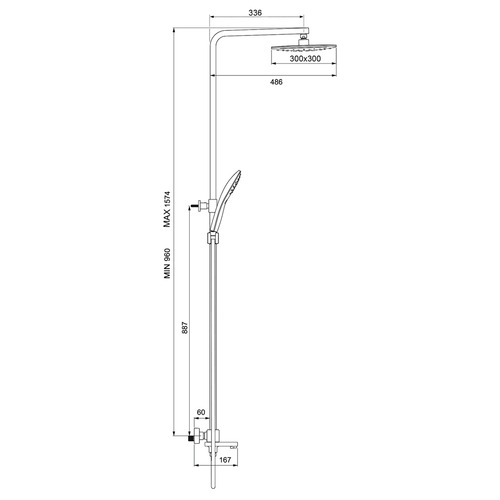 Душевая система с термостатом Gappo G2417-60 Чёрный