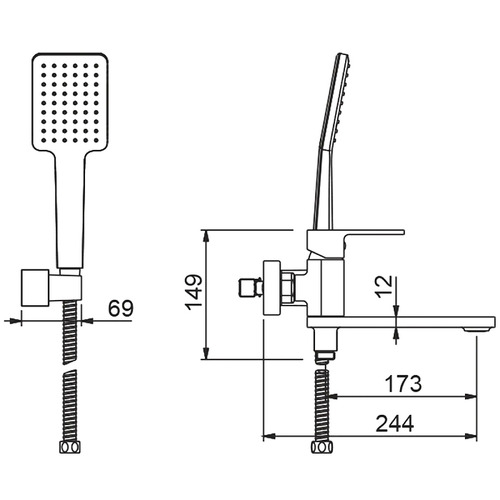 Смеситель для ванны Gappo G3283 Хром