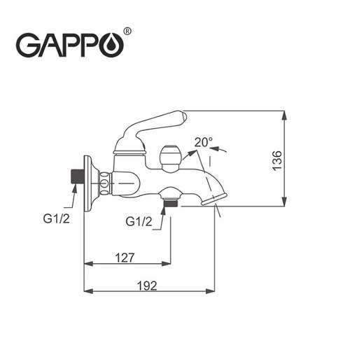 Смеситель для ванны Gappo G3288 Хром