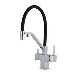 Смеситель для кухни с гибким изливом Gappo G4395-60 Хром-черный