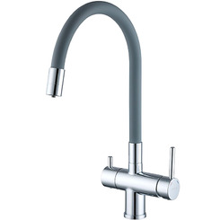 Смеситель для кухни с гибким изливом Gappo G4398-30 Хром-серый